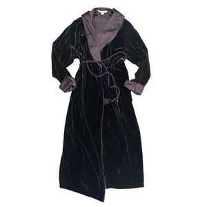 Vintage Victorias Secret Silk Velvet Robe Brown Tassel Belt Luxury Duster Medium